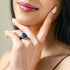 Oversize Pear Silicone Ring with Metal Frame & Stones by Rinfit